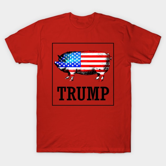 cool Trump 2020 American Flag T-Shirt by Jakavonis